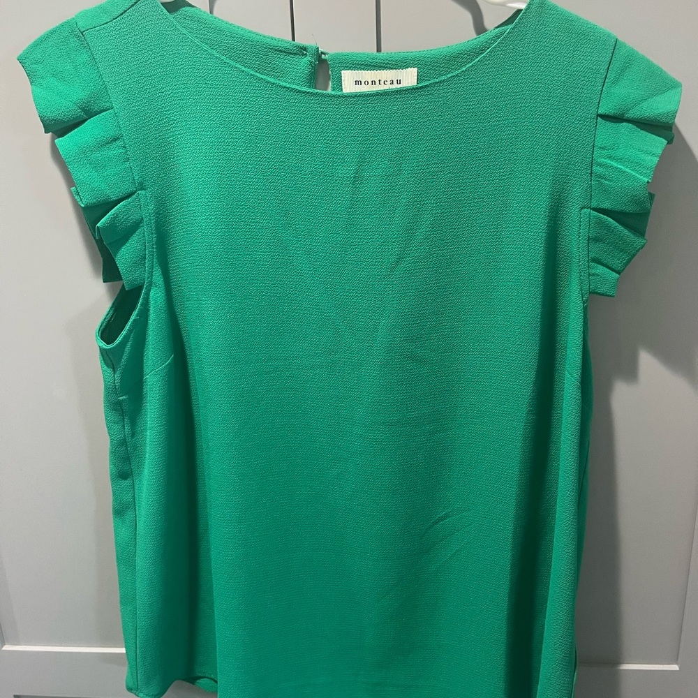 Monteau green sleeveless top sz L NWOT
